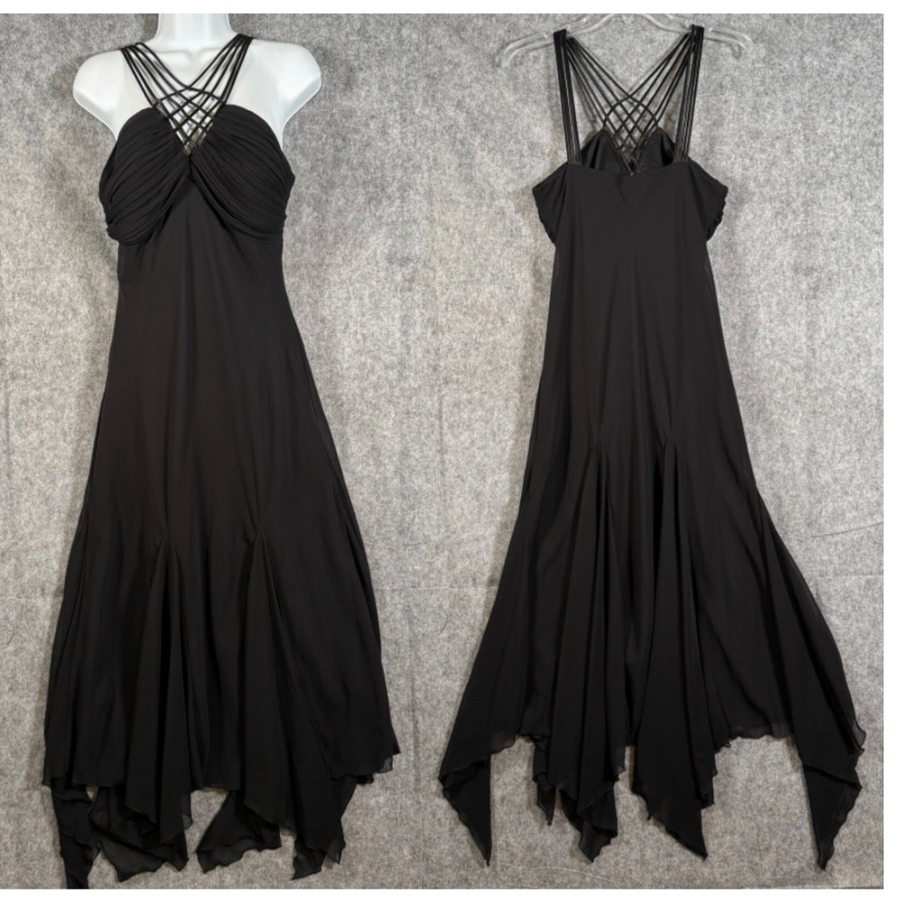 Vtg Y2k 90s Whimsigoth Witchy Maxi Dress Size 10 Prom Fairygrunge Babydoll‎